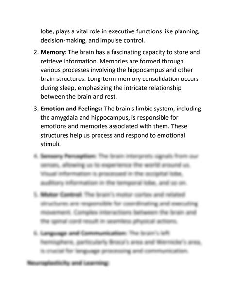 SOLUTION: Unveiling the wonders of the brain - Studypool