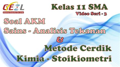 Pembahasan Soal Akm Sains Kimia Stoikiometri Sma Kelas Youtube