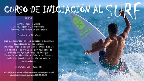 Deportes de Antigua organiza tres cursos de Iniciación al Surf