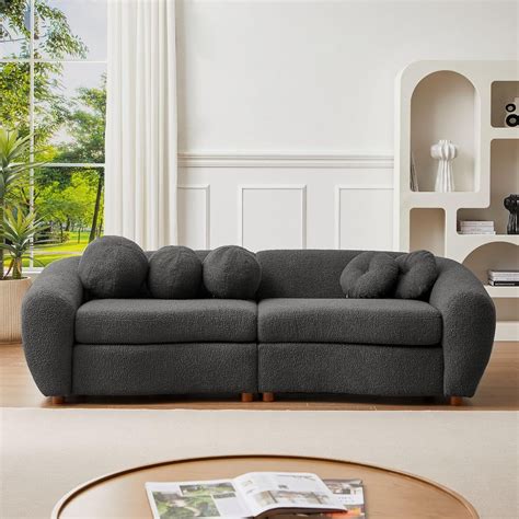 Moder Upholstered Sofa Couch, Luxury 3 Seater Sofa Couch With 5 ...