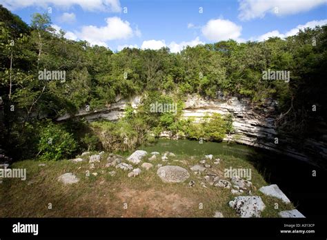 Cenote A Sacred Well Used For Human Sacrifice At The Ruined Mayan City