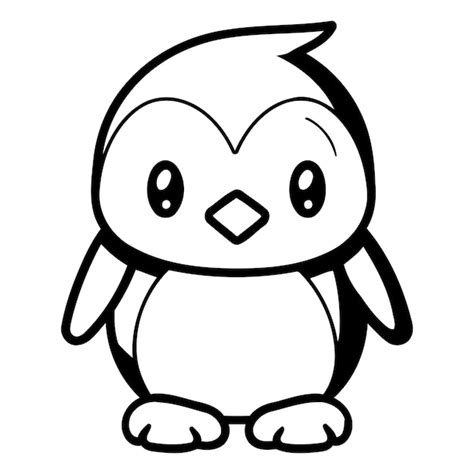 Mascote de desenho animado de pinguim bonito isolado em ilustração