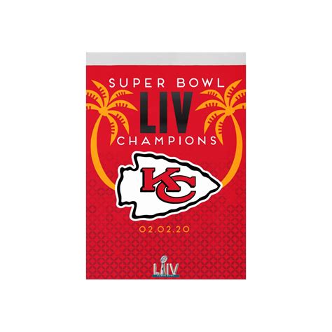 Kansas City Chiefs NFL Super Bowl LIV Champions Vertical Flag