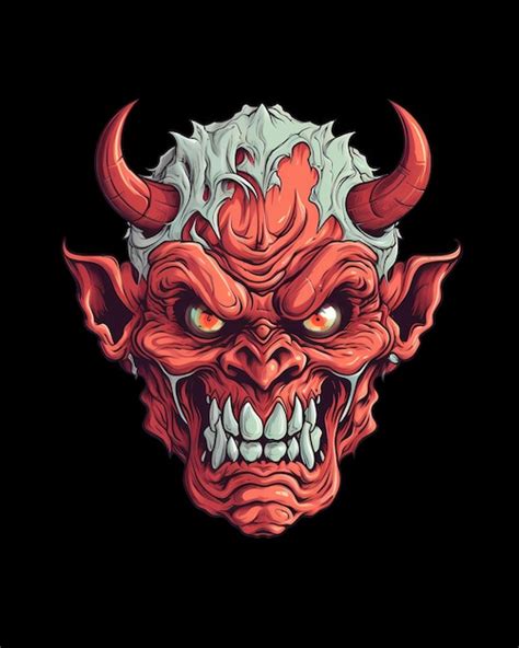 Premium PSD | Demon art illustrations for stickers tshirt design poster etc