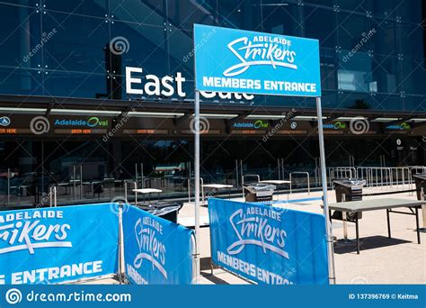 Adelaide Strikers Members Entrance with Logo at Adelaide Oval in SA Australia on NYE Clash Day ...