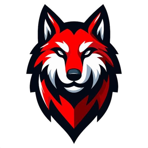 Premium Vector | Red wolf head logo