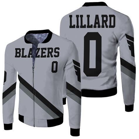 Blazers Damian Lillard Jersey Inspired Fleece Bomber Jacket Teeruto