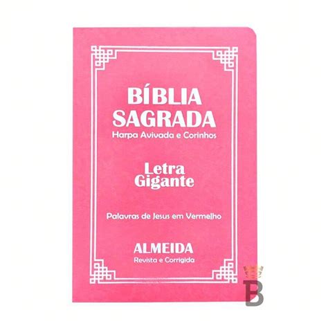 Biblia Sagrada Letra Gigante Luxo Popular Rosa Harpa Rc