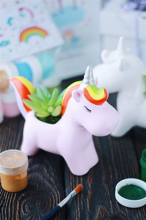 Unicorn Planter Pot Unicorn Gifts Girls Ceramic Unicorn Etsy