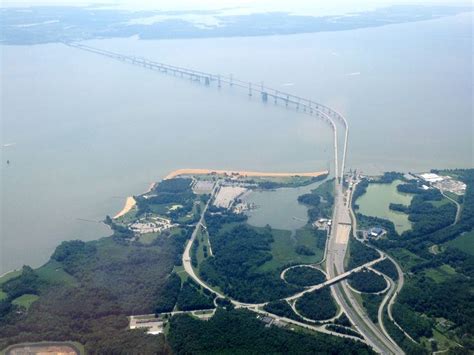 Chesapeake Bay From The Air Chesapeake Bay Bridge Toll Road State Parks