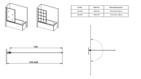 Aquaglass Velar Clear Frame 8mm Bath Screen