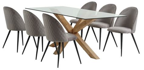 Table Agerby L Ch Ne Chaises Kokkedal Velours Gris Jysk