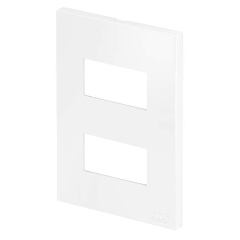 Placa 2 Módulos Separados 4x2 Blux Recta Branco Fosco 12421 4