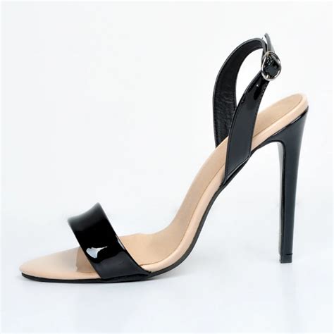 Simple Women Sandals High Heels Stilettos Fashion Summer Shoes Black And Nude Slingbacks