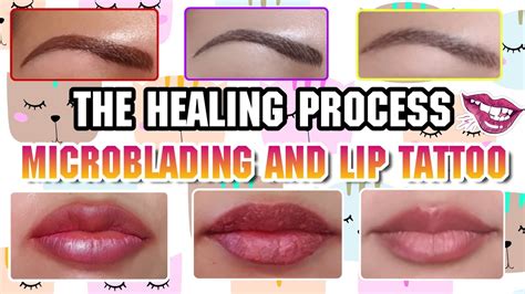 The Healing Process Update 1 Week Of Microblading And Lip Tint Tattoo Youtube