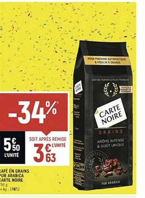 Promo Caf En Grains Pur Arabica Carte Noire Offert Chez Cora