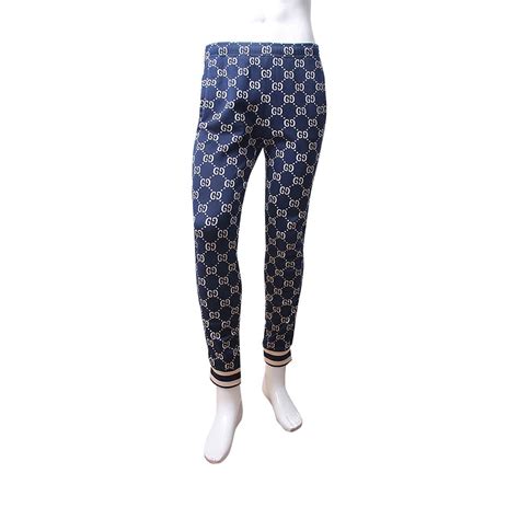 Gucci Cotton Gg Jacquard Jogging Pants Blue Ivory Luxity