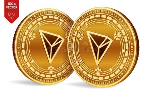 Tron 3d Isometric Physical Coins Digital Currency Cryptocurrency