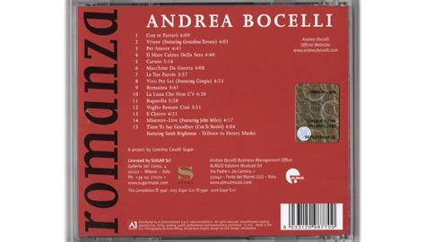 "Romanza" Album - Signed by Andrea Bocelli - CharityStars