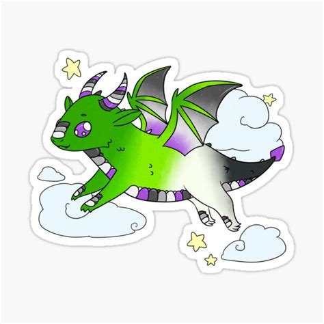 Aro Ace Pride Dragon Sticker By Commandercorvus Redbubble