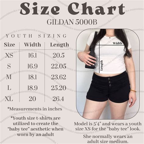 Gildan5000b Size Chart Gildan Youth Size Chart Womens Baby Tee Size ...