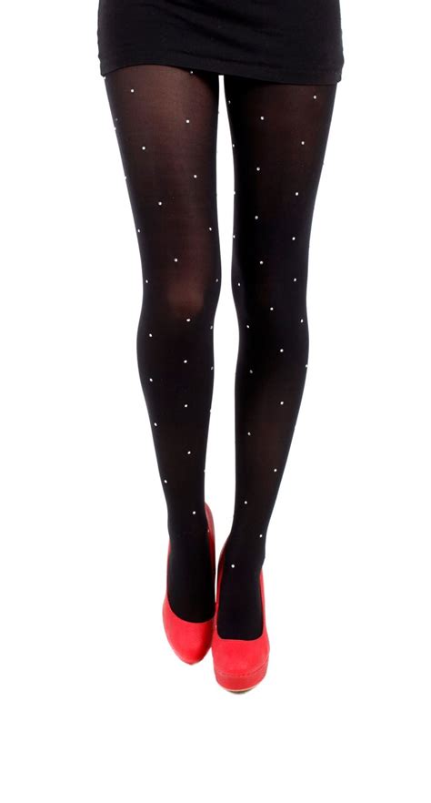 50 Denier Opaque Tights With Small Studs Diamante Studs Opaque