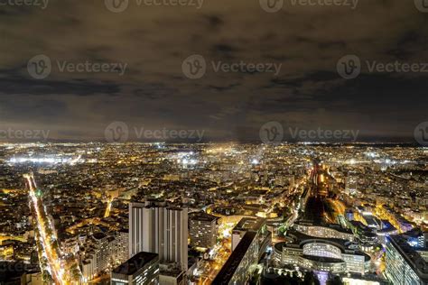 Paris night view aerial panorama 17424863 Stock Photo at Vecteezy