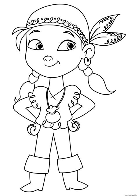 Coloriage Pirate Fille Simple Jecolorie