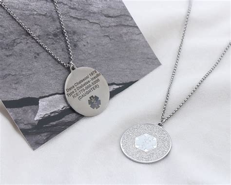 Custom Medical Alert Id Necklace For Women With Free Engraving Etsy