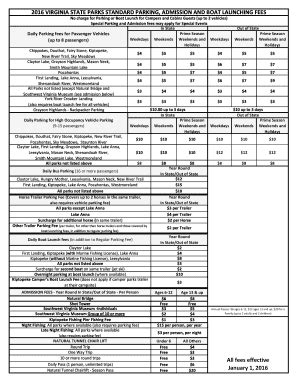 Fillable Online Dcr Virginia Virginia State Parks Standard Parking