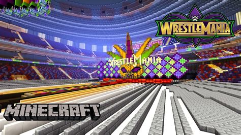 Minecraft Wwe Wrestlemania 34 Stage And Pyro Wwe Hall Of Fame And Nxt