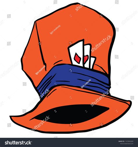 Mad Hatters Hat Cartoon Illustration Isolated Stock Vector Royalty