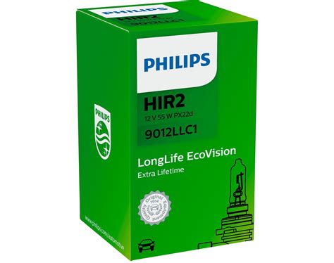 PHILIPS Autolampe HIR2, 9012LLC1 12 V 55 W, LongerLife 3×
