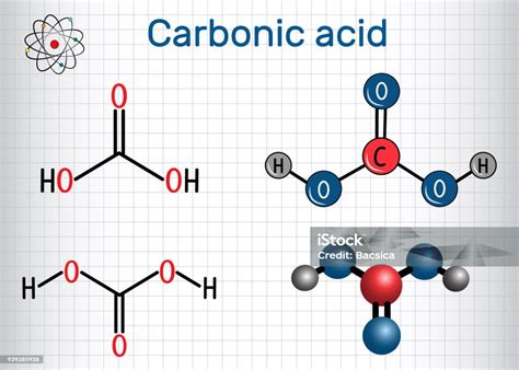 Asam Karbonat Molekul Formula Kimia Struktural Dan Model Molekul