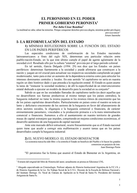 El Peronismo Primer Gobierno El Peronismo En El Poder Primer Gobierno Peronista 1 Por Julio