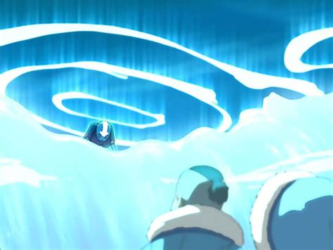 Aang In The Avatar State And Emerging From The Iceberg Katara And