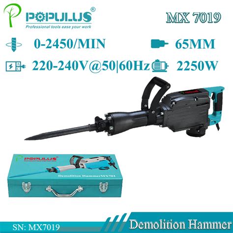 Populus New Arrival Industrial Quality Ph65 2250w Demolition Breaker High Quality Electric