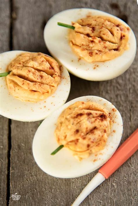 Roasted Red Pepper Deviled Eggs Recipe Paleo Leap