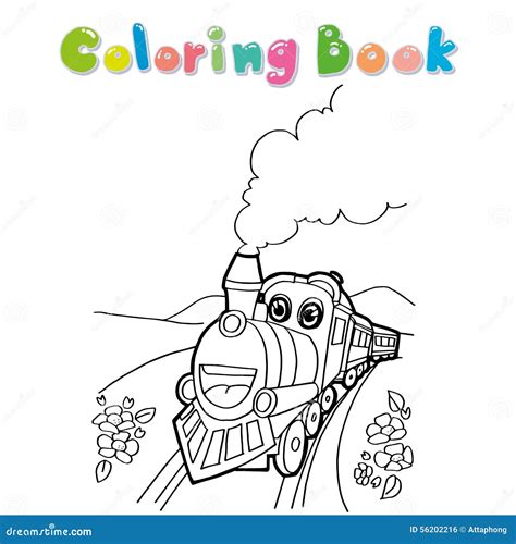 Train Coloring Page Vector | CartoonDealer.com #56202216