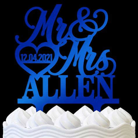 Wedding Cake Topper With Datenames Cake Toppercustom Cake Toppergroom And Bride Cake Topper