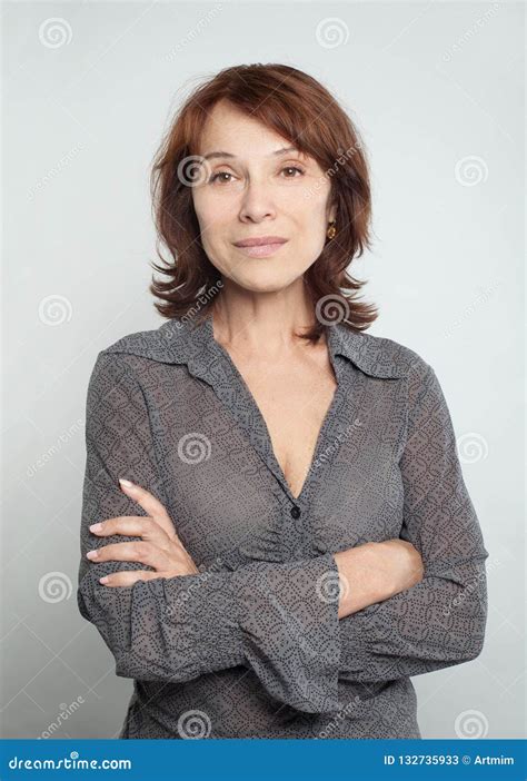 Beautiful Mature Woman On White Stock Image Image Of Health Natural