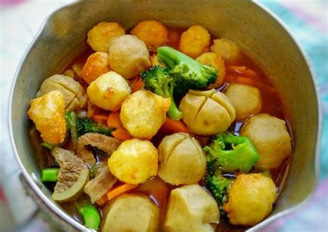 Resep Bakso Campur Masak Merah Oleh Sonia Stephanie Cookpad