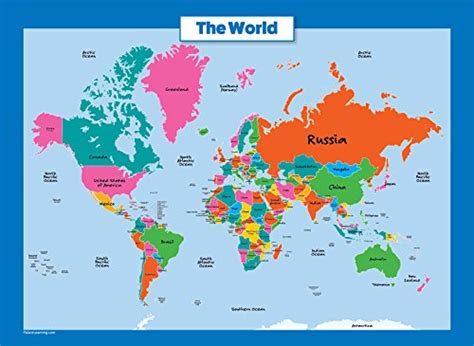 World Map For Kids Laminated Wall Chart Map Of The World Import