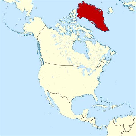 Large Location Map Of Greenland In North America Greenland North