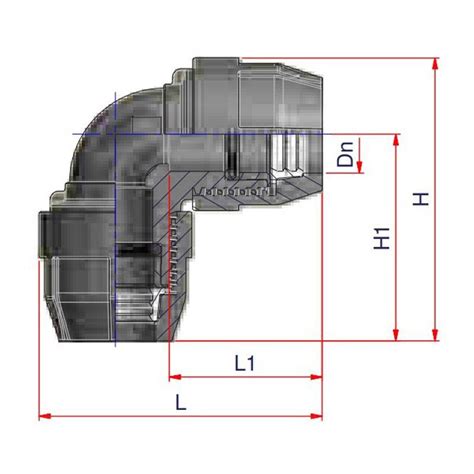 Raccordo A Gomito 90 Gradi Nupi Diametro 25 Mm In PE 10KG25