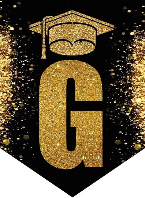 Black And Gold Letter G Imagenes De Graduandos Adornos Manuales