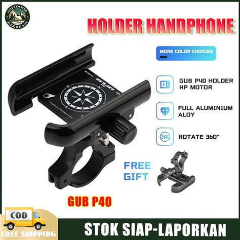 Jual GUB P40 Holder Handphone FULL Aluminium Aloy Dudukan Ponsel 360