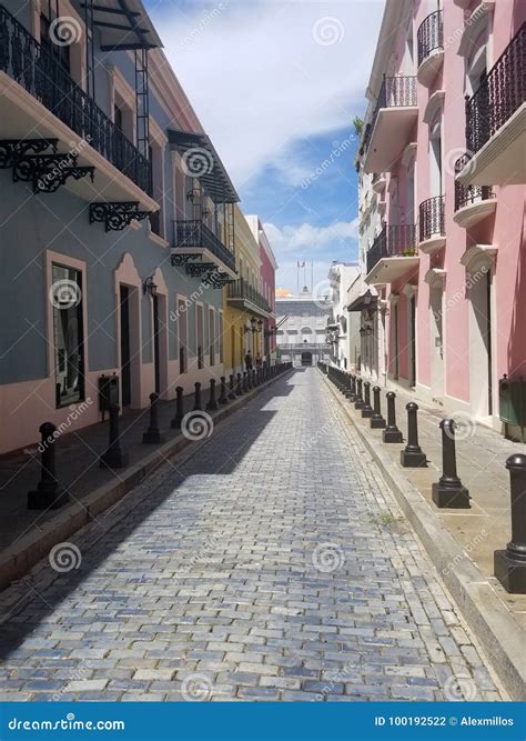 Old Town San Juan, Puerto Rico. Stock Photo - Image of busy, commerce: 100192522