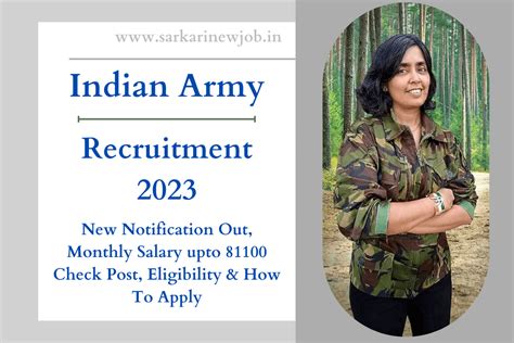 Indian Army Recruitment New Notification Out Monthly Salary Upto