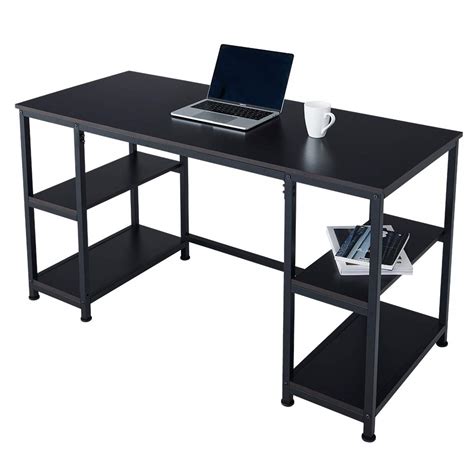 Buy VONLUCE Home Office Desk with Adjustable 2 Tier Shelves, 55 Inch ...